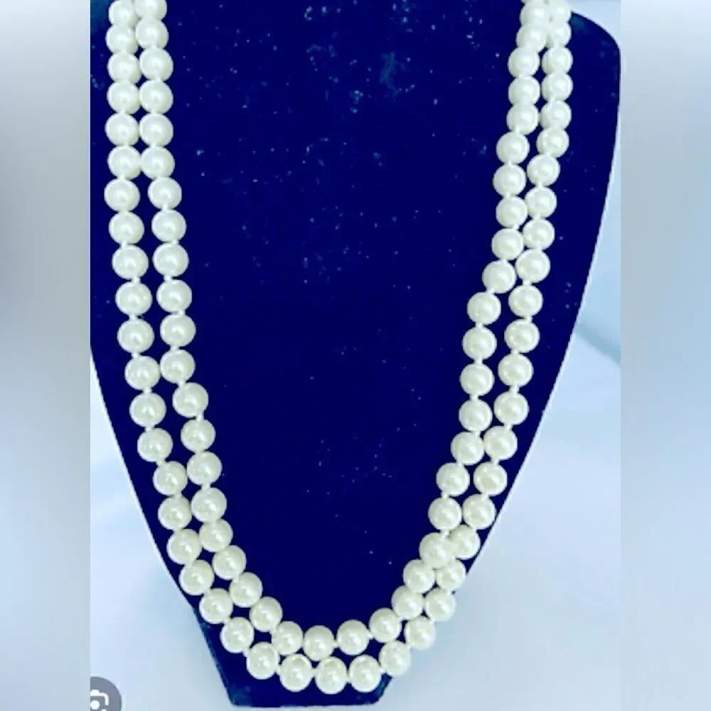 🎁Kim Rogers Women’s faux white Pearl fashion necklace 💥